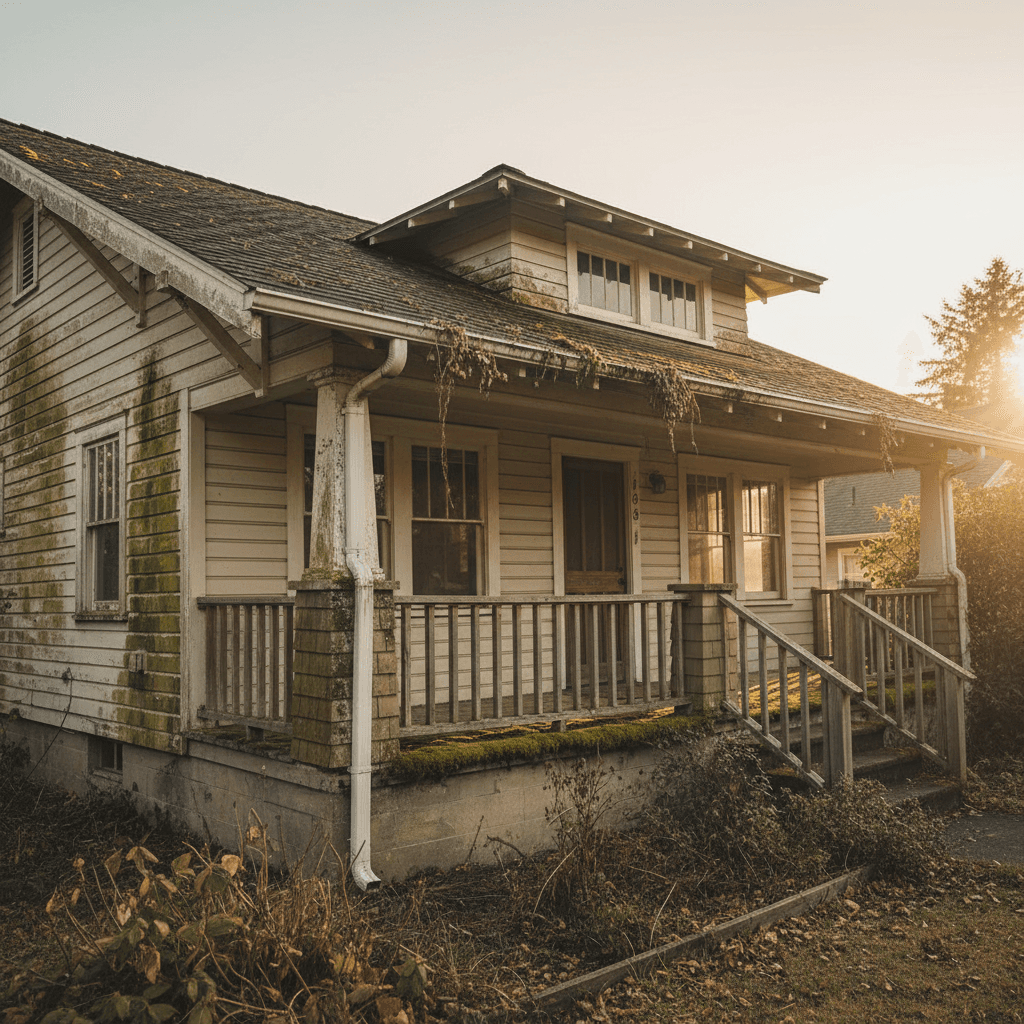 Exterior house before professional washing