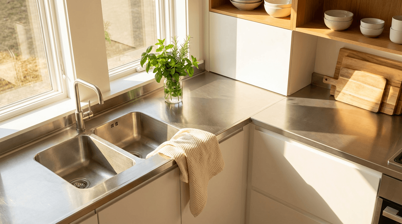 Sparkling Home Cleaning professional ready to help