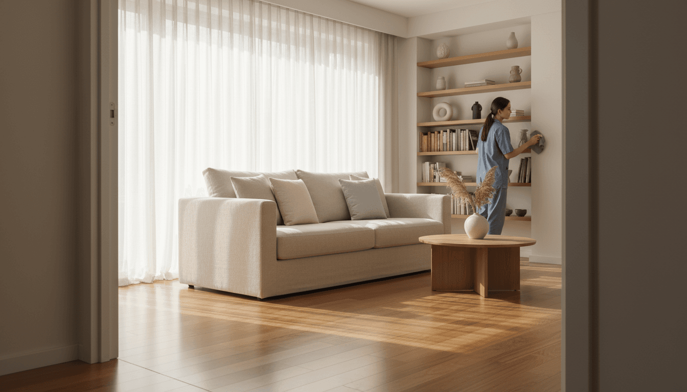 Sparkling clean residential interior showing the quality of Sparkling home cleaning's work